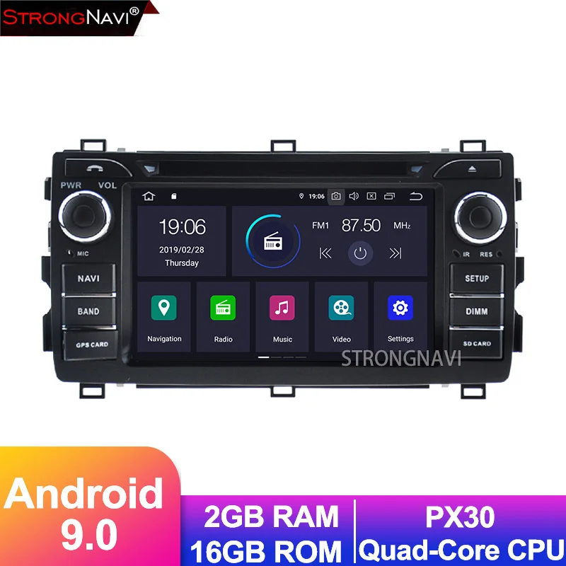 Android 9,0 автомобильный DVD мультимедиаплеер для Toyota Auris 2013 автомобильный стерео радио плеер с Wi-Fi gps навигацией Bluetooth - Цвет: PX30 model
