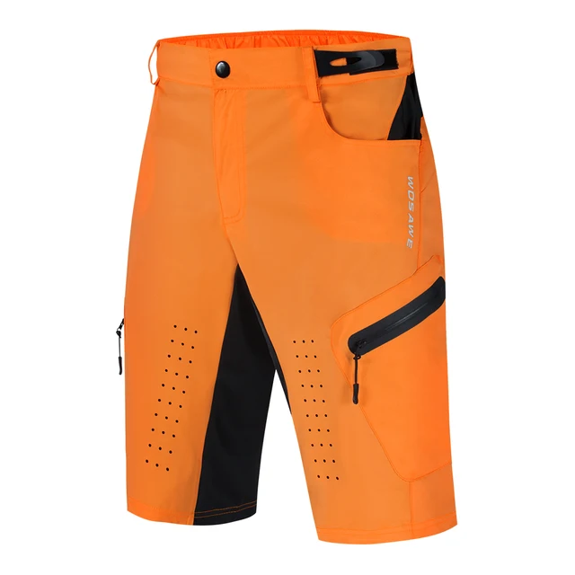WOSAWE Cycling Shorts Summer Breathable Loose Short MTB Shorts Bike Shorts Men Running Bicycle Pants Riding Shorts Pants BL141-Orange