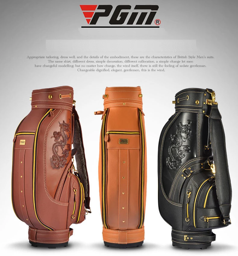 PGM профессиональная стандартная сумка-мяч для гольфа, Клубная Упаковка из меха кролика Рекс, мужская кожаная водонепроницаемая сумка для гольфа с чехлом