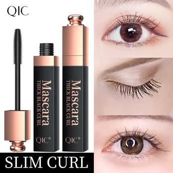

QIC 4D Silk Fiber Mascara extra volume waterproof big eyes Curly Smudge-Proof Lengthening Encryption Glossy Black