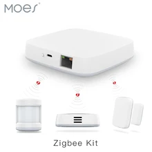 Tuya Zigbee Smart Gateway Hub Home Automation Scene Security Alarm Kit PIR Door&Window  Temperature&Humidity Sensor Smart Life