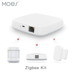 Tuya Zigbee Smart Gateway Hub Home Automation Scene Security Alarm Kit PIR Door&Window  Temperature&Humidity Sensor Smart Life