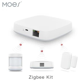 

Tuya Zigbee Smart Gateway Hub Home Automation Scene Security Alarm Kit PIR Door&Window Temperature&Humidity Sensor Smart Life