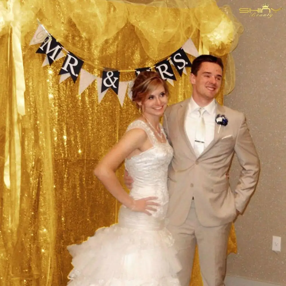 

Shinybauty 240x305cm Prom Backgrounds Dark Gold Sequin Curtains Party Backdrops Wall Decoration For Party-M190814