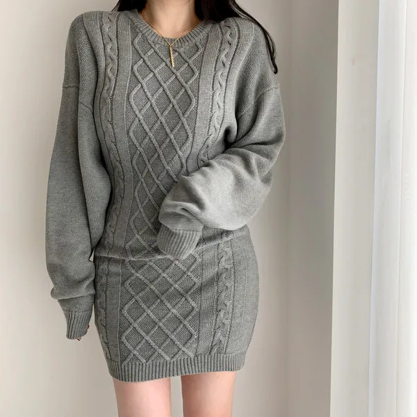 Neploe, женское тонкое трикотажное мини-платье-свитер, Женский пуловер, Vestido, Осень-зима, новое тонкое однотонное нижнее платье 56145 - Цвет: gray