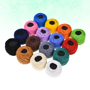 

16 Roll Embroidery Thread Set Cross Stitch Embroidery Wool Cotton Line Craft Supplies for Home Gift Making (Mixed Color)