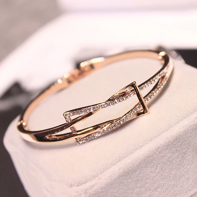 

Korean Charm Cuff Bracelets & Bangles For Women Fashion Jewelry Gold Silver Geometric Cross Crystal Bijoux Femme Pulsears Mujer