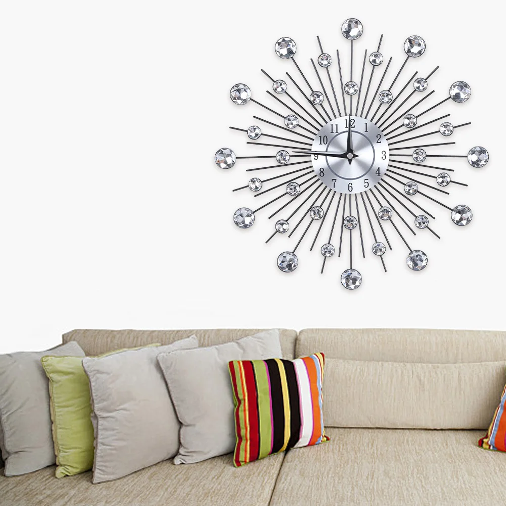 New Luxury Sparkling Bling Metallic Silver Flower Shaped Wall