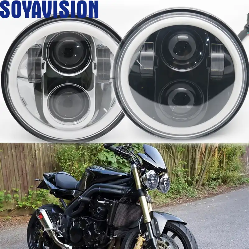 2x5 75 дюймов 5 3/4 &quothalo проектор мотоцикл светодиодные фары для Triumph Rocket iii 3 &amp Speed Triple