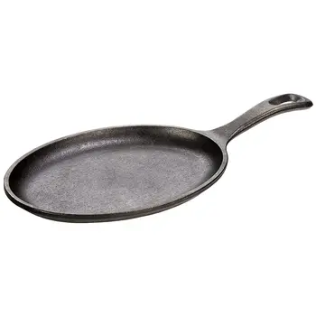 

Lodge-plate cast iron on wooden stand, serving, oval tableware