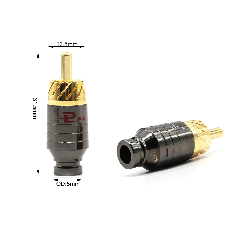 4 шт. Pailiccs HIFI медь RCA штекер, позолоченный Аудио Видео разъем адаптера