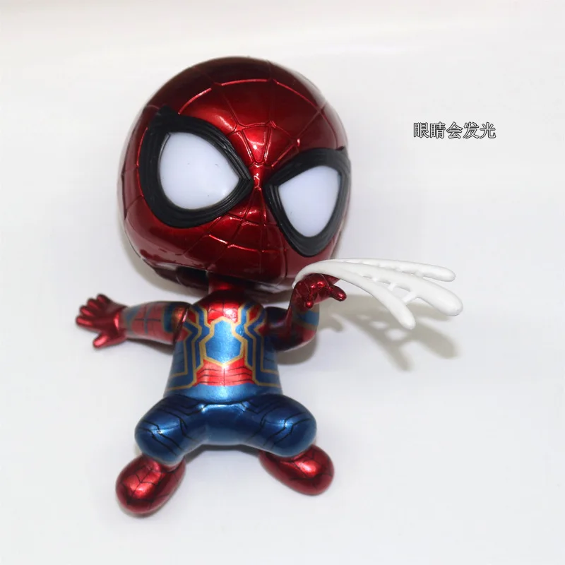 Marvel Hero Returns Ht Сияющий вращающийся автомобильный комплект для гаража с милым человеком-пауком, модель Cosbaby Decoration