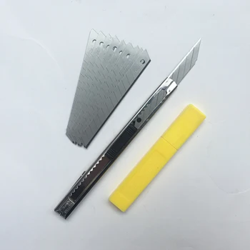 

Lockable Art Knife30 Degree 9mm with 10pcs Snap Off Blades Car Wrap Vinyl Film Utility Cut Knife Paper Cutting Tools
