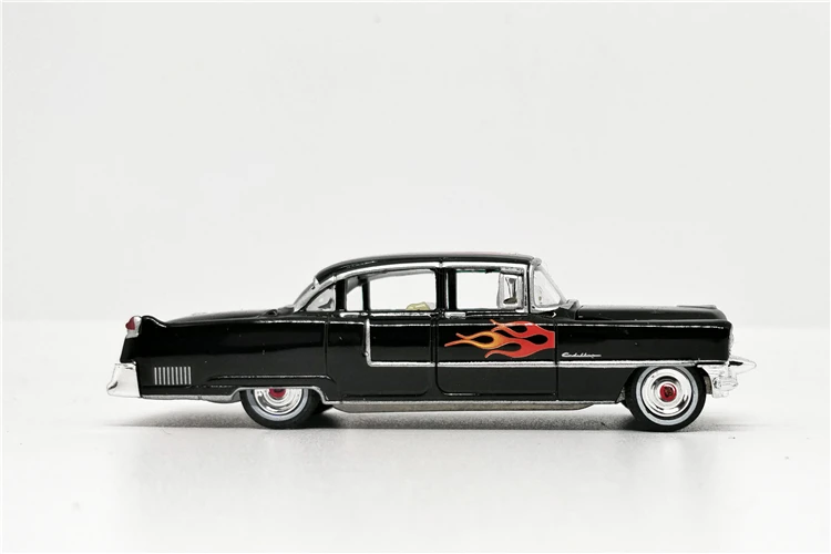 Зеленый свет 1: 64 1955 Cadillac Fleetwood черный пламя серии без коробки