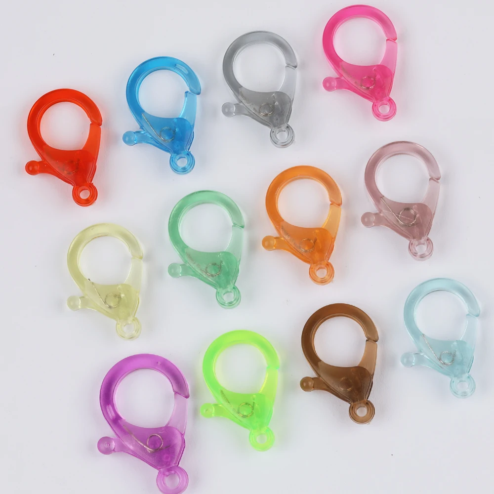 

WHSOK 50Pcs DIY Key Chain Clasps/Jewelry Accessories/Multicolor/Acrylic Lobster Clasp/Hand Made/Jewelry Findings & Components