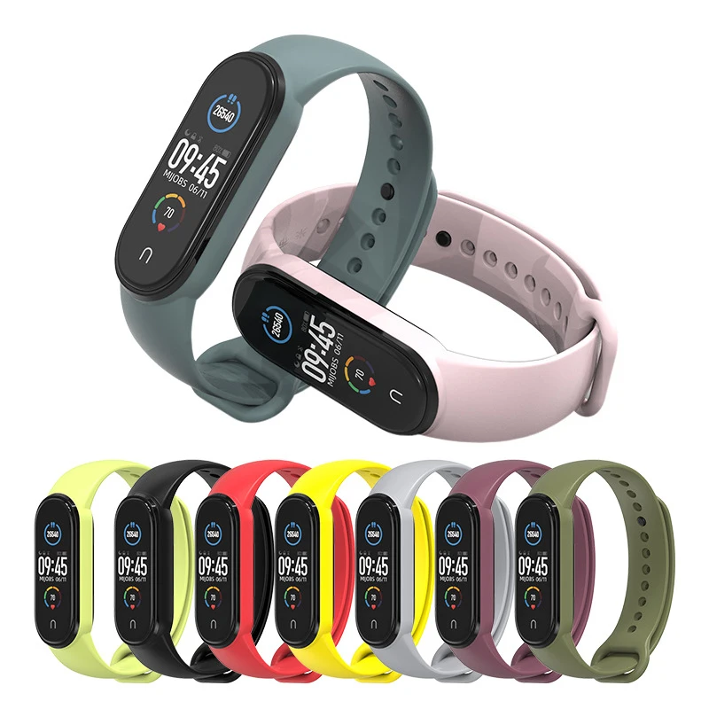 Силиконовый мягкий ТПУ ремешок для Mi Band 4 Новый Модный Цветной Miband 3 5 силиконовый