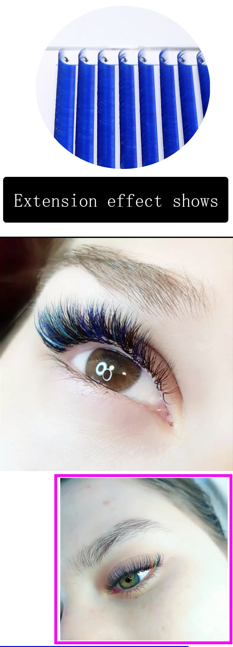 Kostenloser versand farbe wimpern 0,07/0.1mm8-17 mmwhite blau gruln lila Rosa Rot naturliche Weiche persёnlichkeit Wimpern Verlän