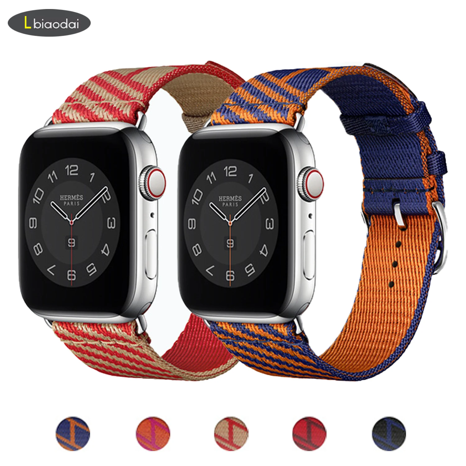 Ремешок прыгающий для Apple Watch Band 44 мм 40 42 38 нейлоновый плетеный браслет nato iwatch 5 4 3 se