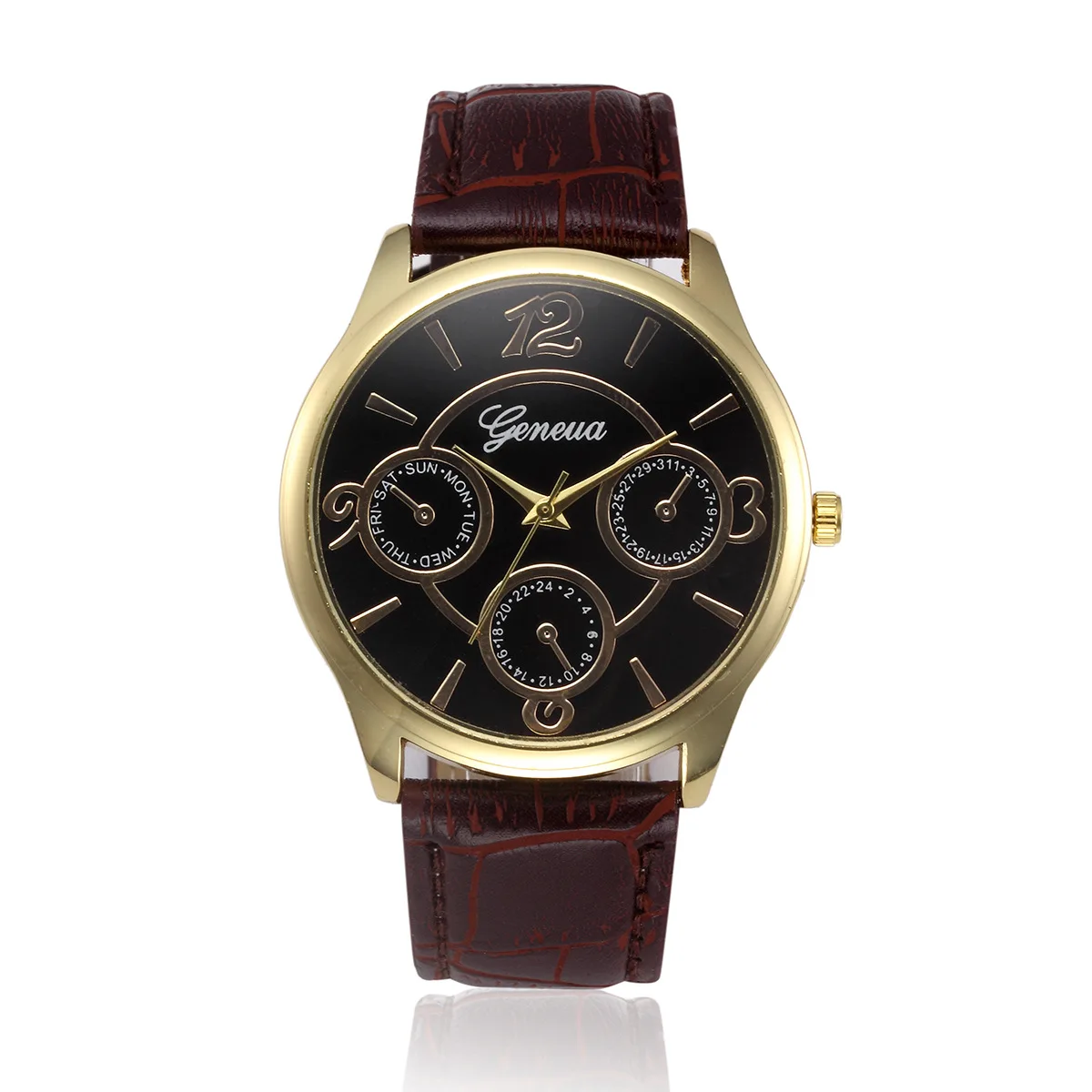 

Foreign Trade New Style Watch MEN'S Leather Belt Steel Belt Mesh Belt Quartz Watch migeer Geneva Hot Selling Manufacturers Whole