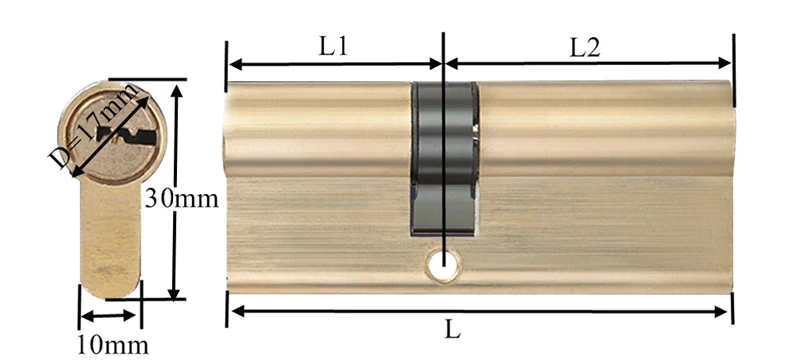 Description Picture 5 of itemDoor Lock Cylinder  Anti-Theft Household AB Safety High Security Double Side Opening of All Copper Cylinder For Furniture