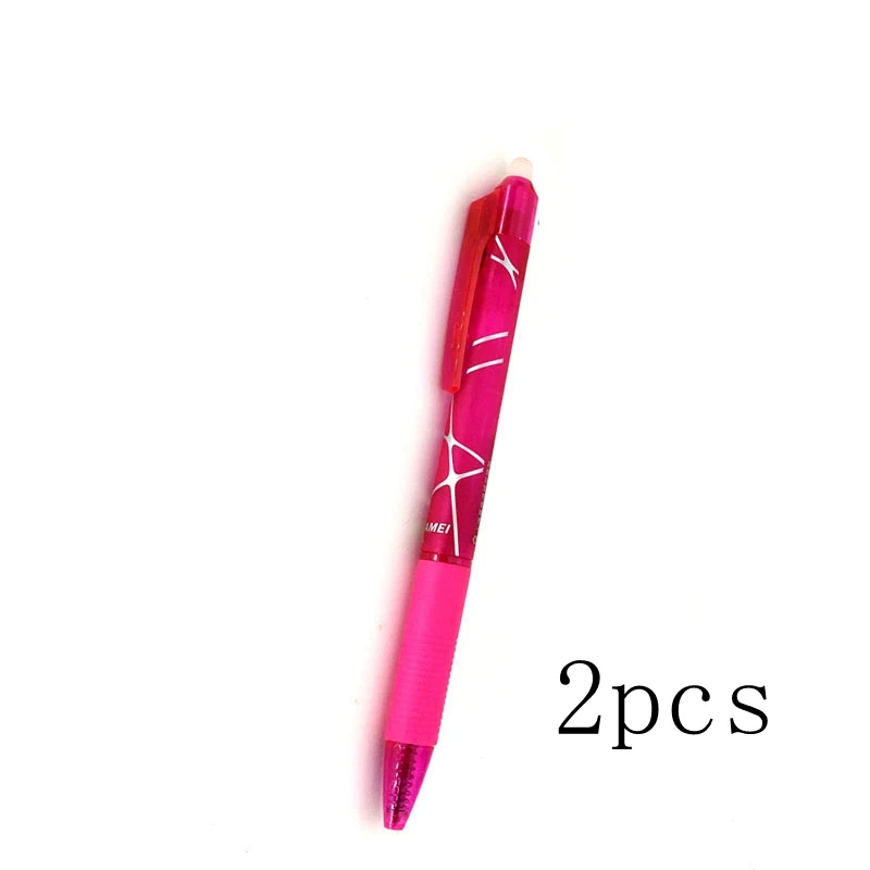 Xiamei 1/2 шт Стержни для стираемой гелевой ручки красные синие чернила-синие черные фиолетовые оранжевые розовые и зеленые Волшебные нейтральные ручки для письма - Цвет: Pink-2pcs