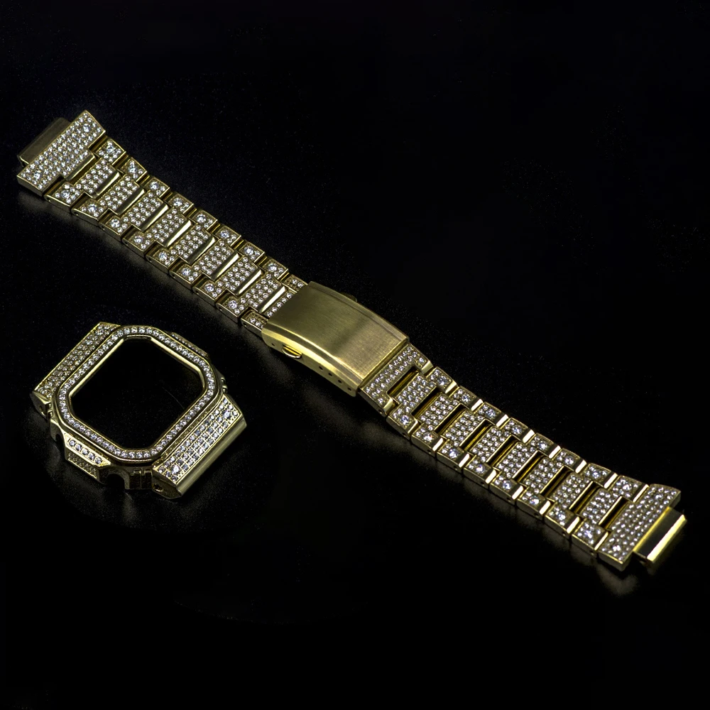 DW5600 5610 бриллиантовый ремешок для часов набор часов ободок нержавеющая сталь уникальные аксессуары для часов
