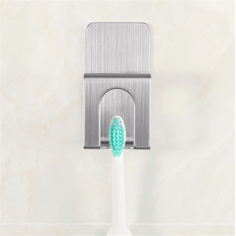 Нержавеющая Сталь Серебряный Белый Пробивной ручной держатель для электрической зубной щетки принадлежности для хранения ванной комнаты