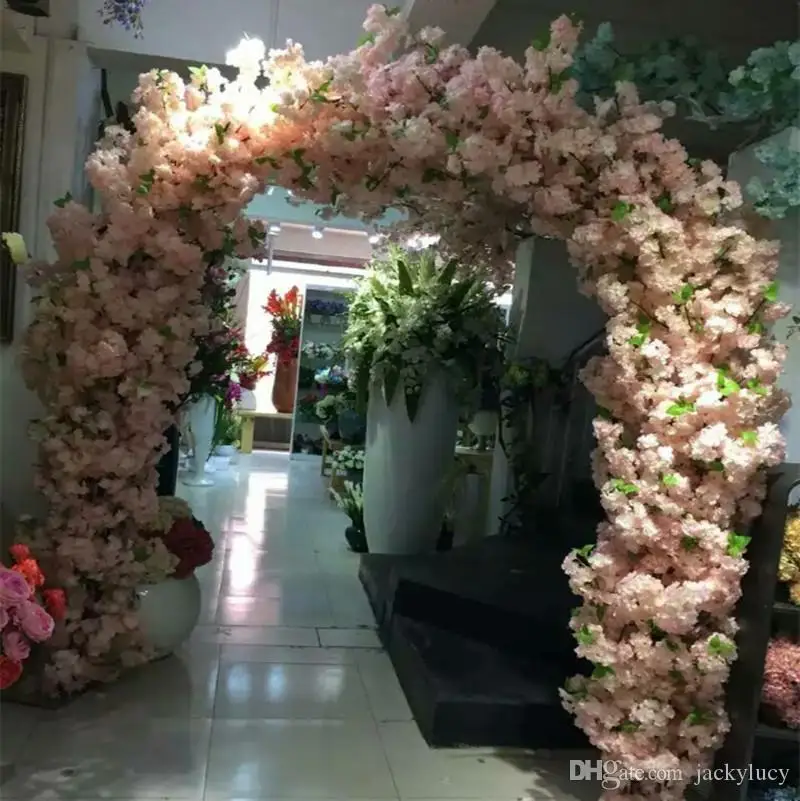 1 метр длинная искусственная симуляция вишни цветок букет свадебное украшение арки гирлянда украшения для дома