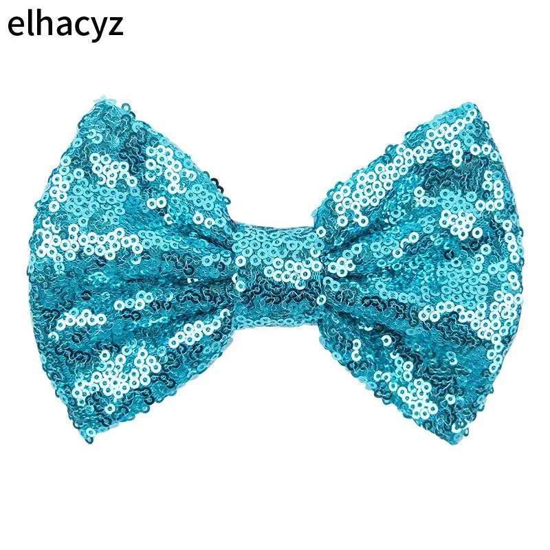 10 Stück/Lot Großhandel 5 Zoll große Glitzer-Pailletten-Schleifen ohne Clips, schicke, unordentliche DIY-Haaraccessoires für Mädchen, zum Dekorieren von Stirnbändern und Haarspangen – Detail 8