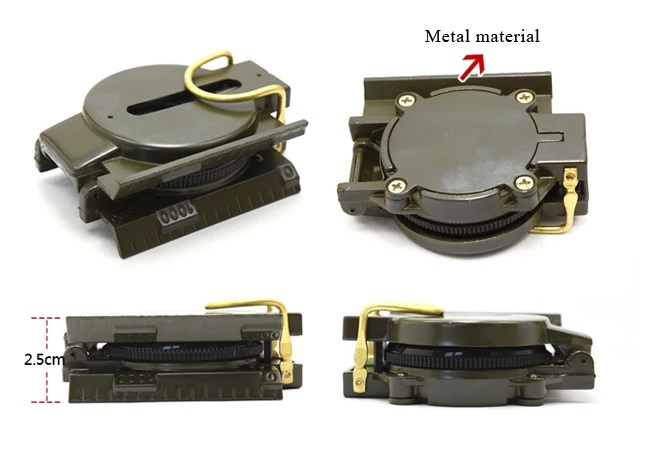Eyeskey DC1001 Portable Camping Compass Folding Lens Compass Metal Military Marching Lensatic Army Green