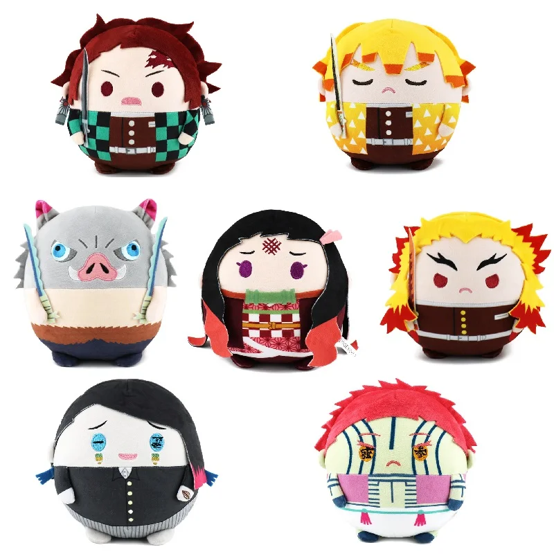 Demon Slayer Plush Toys Doll Cute Fat Type Tanjirou Zenitsu Inosuke Kyoujurou kimetsu no yaiba Stuffed Toy Nice Gifts 10/20cm