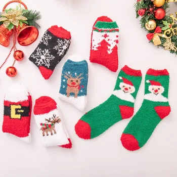 

Autumn & Winter Thick Warm Coral Velvet Socks Tube Towel Socks Looped Pile Floor Socks Men and Women Socks Christmas Stockings