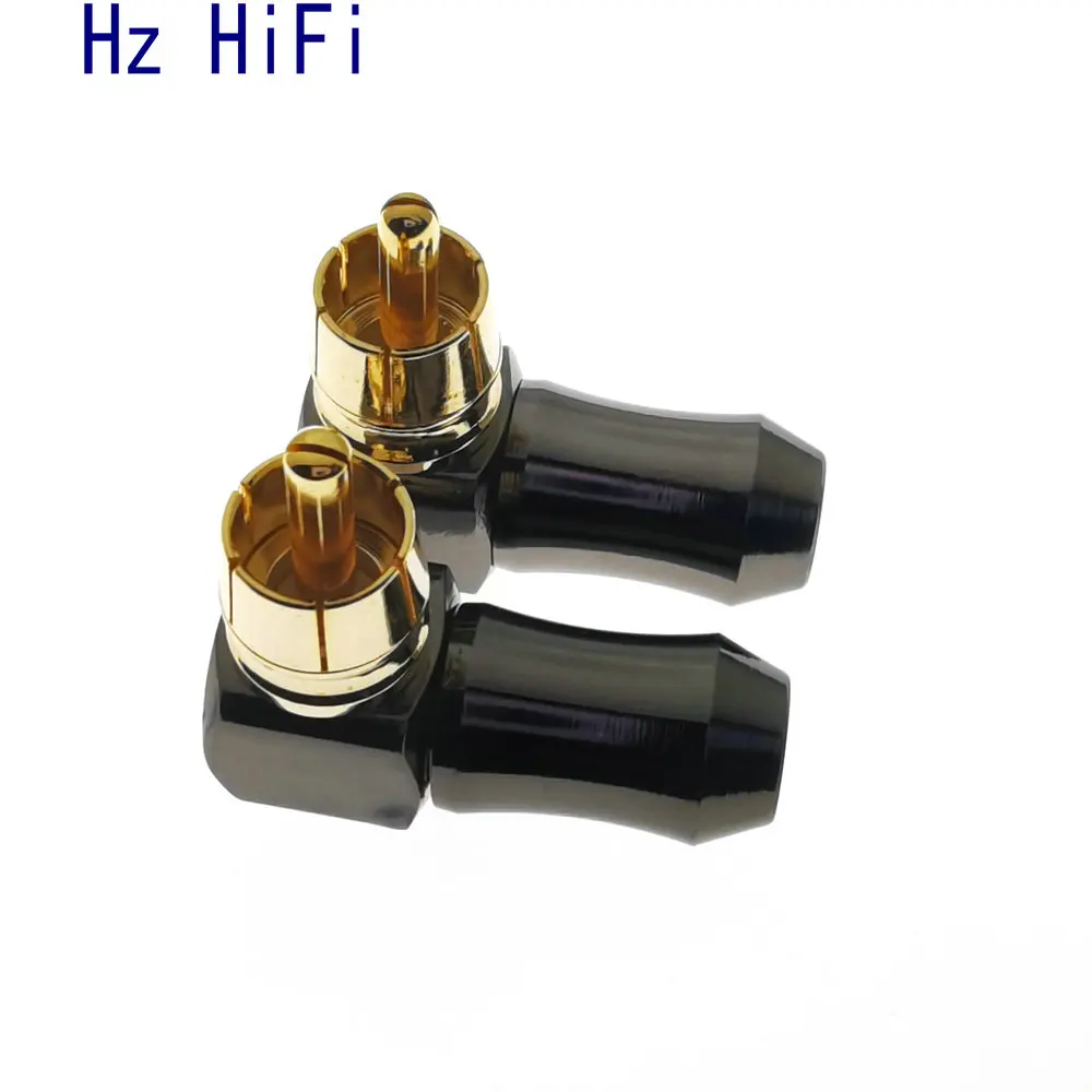10pcs Hifi 90 Degree Rca Terminals Audio Connector Gold Plug Male Rca ...