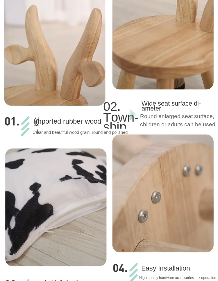JOYLOVE Solid Wood Small Bench Children's Stool Cartoon Deer Stool Home Backrest Low Stool Creative Cute Animal Small Chair JOYLOVE Solid Wood Small Bench Children's Stool Cartoon Deer Stool Home Backrest Low Stool Creative Cute Animal Small Chair