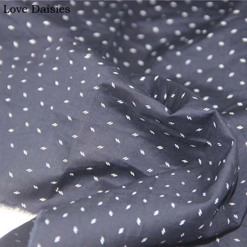

DARK NAVY High Count White Printed 100% Cotton Very Thin but Opaque Fabrics Textile for DIY Summer Handwork Clothes Dress Skirt