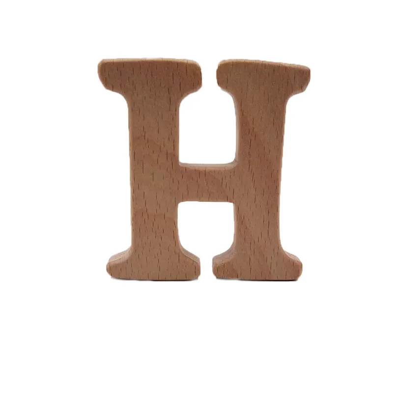 Wooden Teether H DIY бука креативное письмо деревянное зубное кольцо для ребенка аксессуары Прорезыватель ребенка Дошкольное соска цепь CE сертификация Прорезыватель игрушки - Цвет: Wooden Teether H