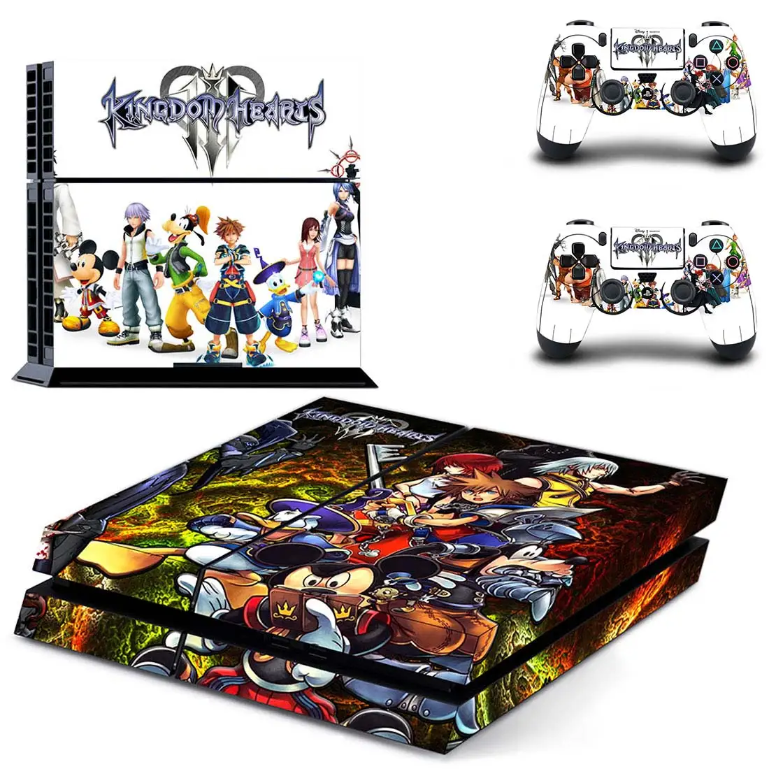 Kingdom Hearts полное покрытие PS4 наклейка s Play station 4 Кожа Наклейка для playstation 4 PS4 консоль и контроллер Скины Виниловые