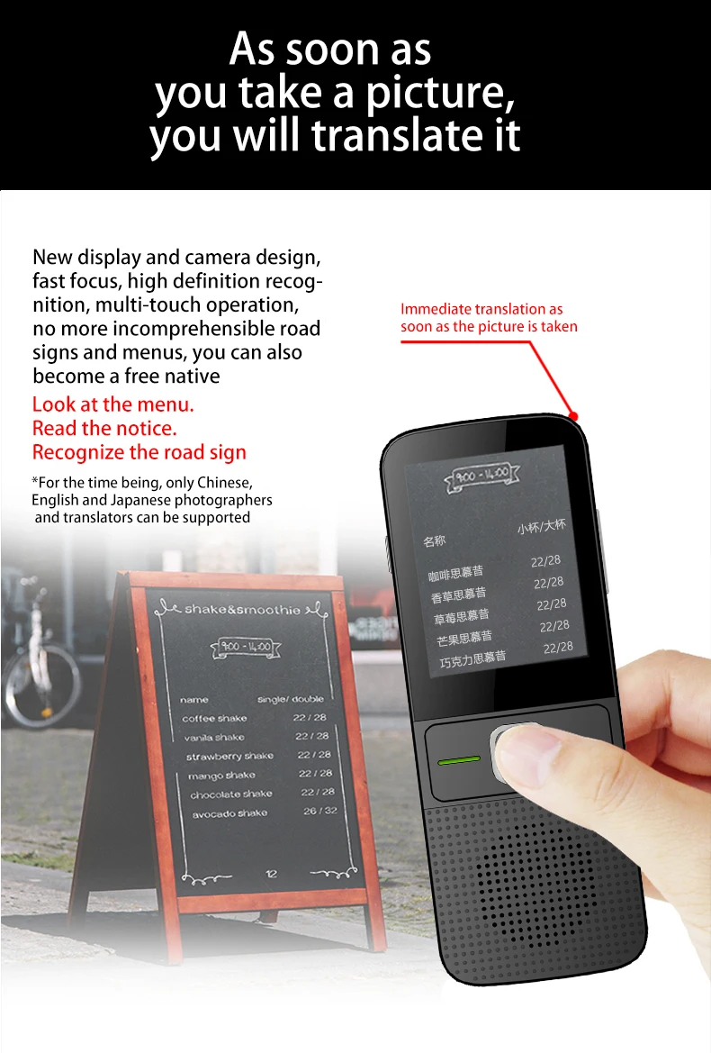 Portable T10 Smart Voice Translator 137 Language Translator Real-time Offline Smart Translator