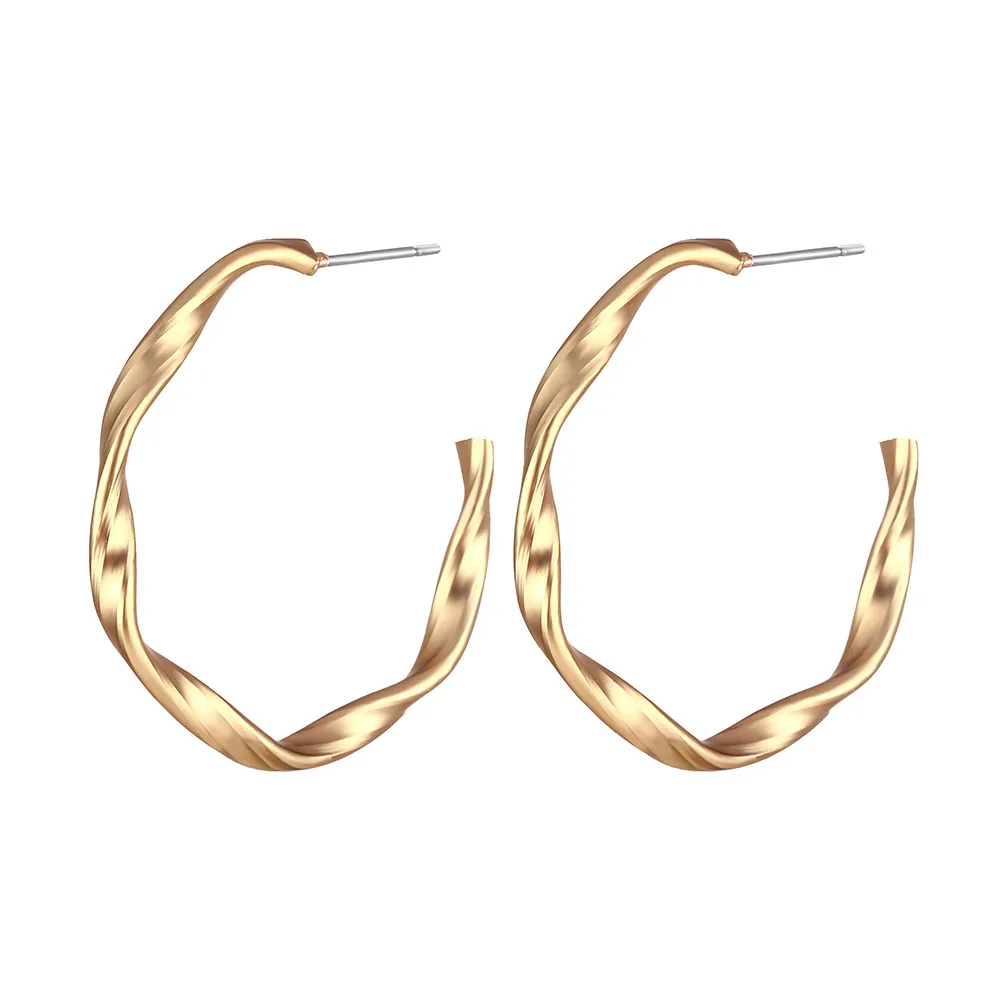 TOMTOSH Gold Circle Pearl Hoop Earrings For women Silver Large Huggie Round Big Ear Rings fashion jewelry accessories Gift - Окраска металла: FCS0597-1