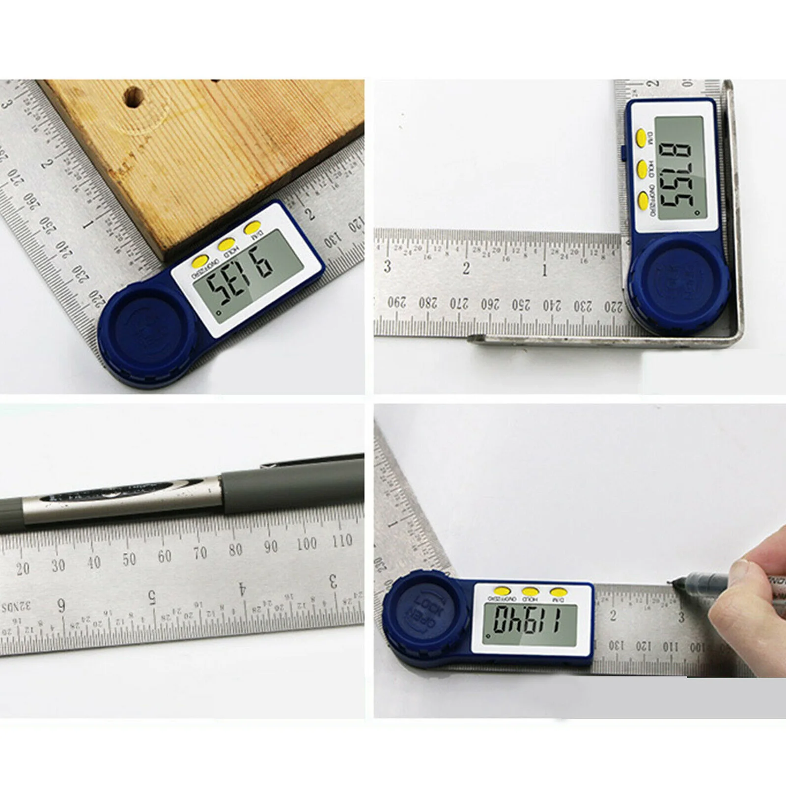  New Electronic Digital Protractor Goniometer Angle Finder Miter Gauge W/ Battery