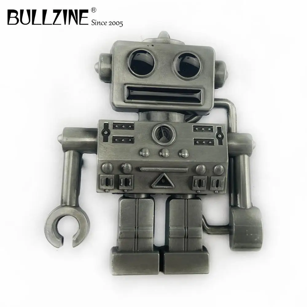 The Bullzine Robot belt buckle with black enamel pewter finish FP-02582 suitable for 4cm width | Дом и сад