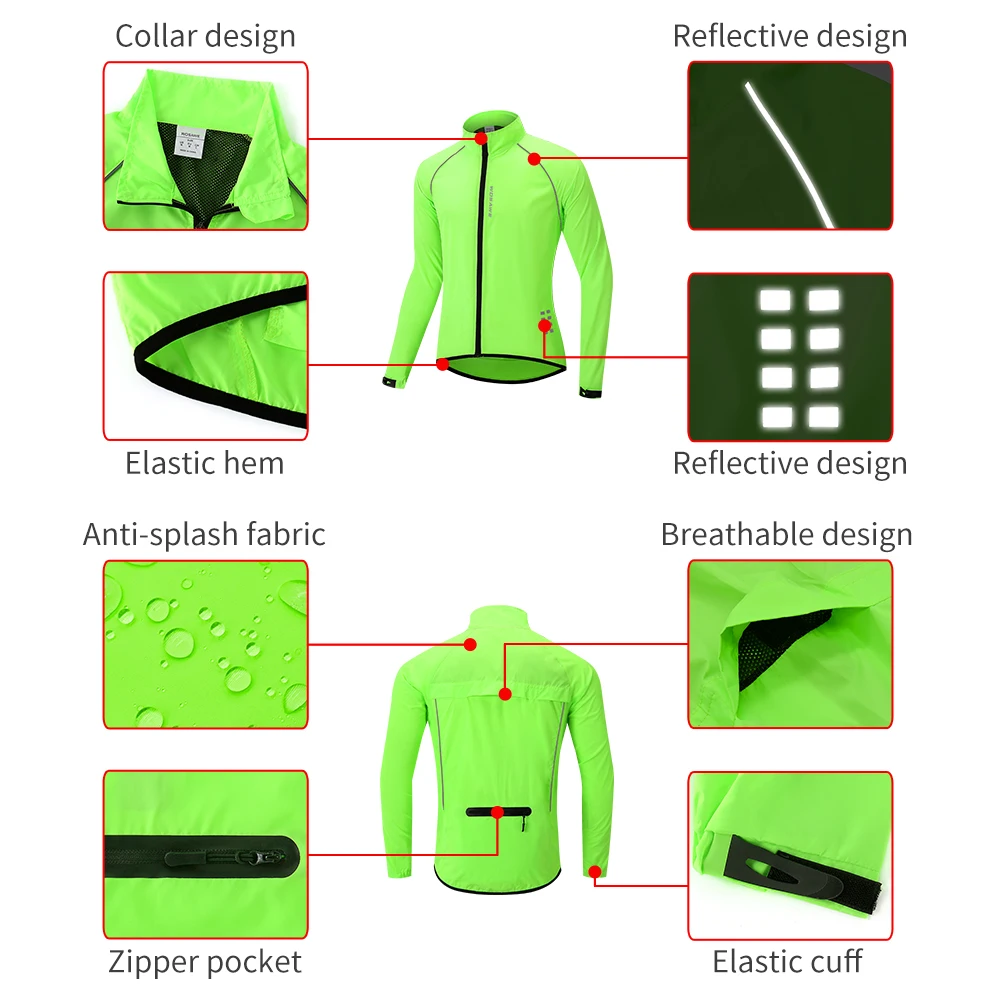 WOSAWE Waterproof Cycling Windbreaker Ultralight MTB Bicycle Bike Rain Jacket Raincoat Outdoor Sport Windproof Cycle Clothing cycling jacket,cycling clothes