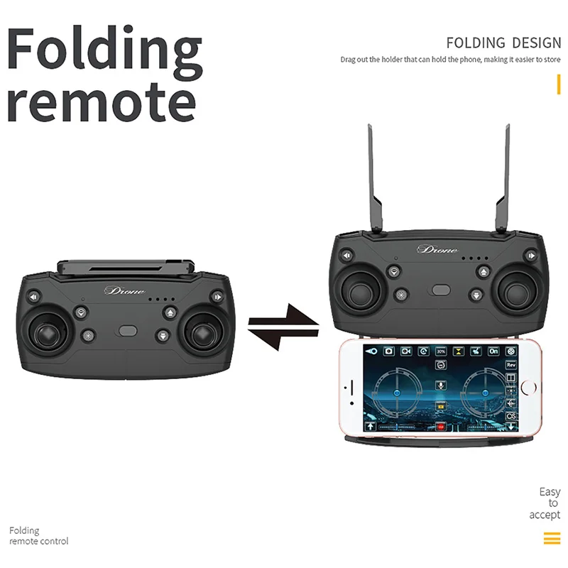 Yh18S Mini Drone with Hd Camera Selfie Foldable Drone Quadcopters Headless Mode Altitude Hold Remote Control Toys Rc Helicopter