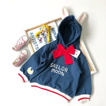 

Tonytaobaby Autumn Three-dimensional Rabbit Ear Hooded Cartoon Baby Girl Clothes Girl Sweatshirt