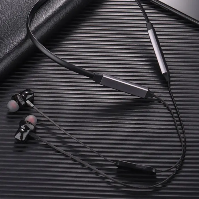 Спортивные наушники с двумя батареями Bluetooth 5,0, стерео басы, беспроводные наушники с подвеской на шее, DQ-капля