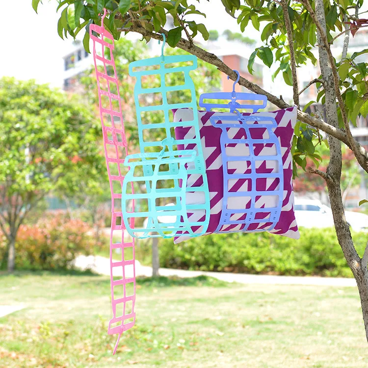3 Colors Outdoor Pillow Hanger Rack Adjustable Pillow Drying Cushion Dry Rack Laundry Toys Dolls Multifunctional Hangers