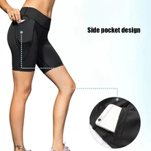 Удобные уличные домашние шорты для йоги с боковыми карманами животик контроль тренировки Леггинсы для йоги и бега FH99