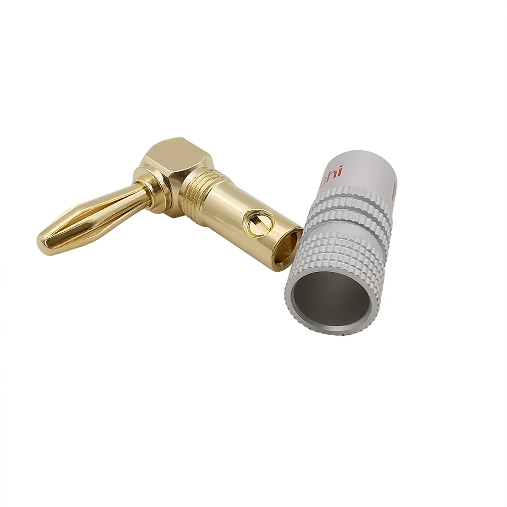 Позолоченный L образный 4 мм переходник типа банан для видеоколонок|Соединители| |