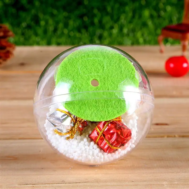 20 шт пластиковые прозрачные Рождественские шары DIY для детей DIY вечерние принадлежности Рождественские Елочные подвесные шары украшения наборы 8 см
