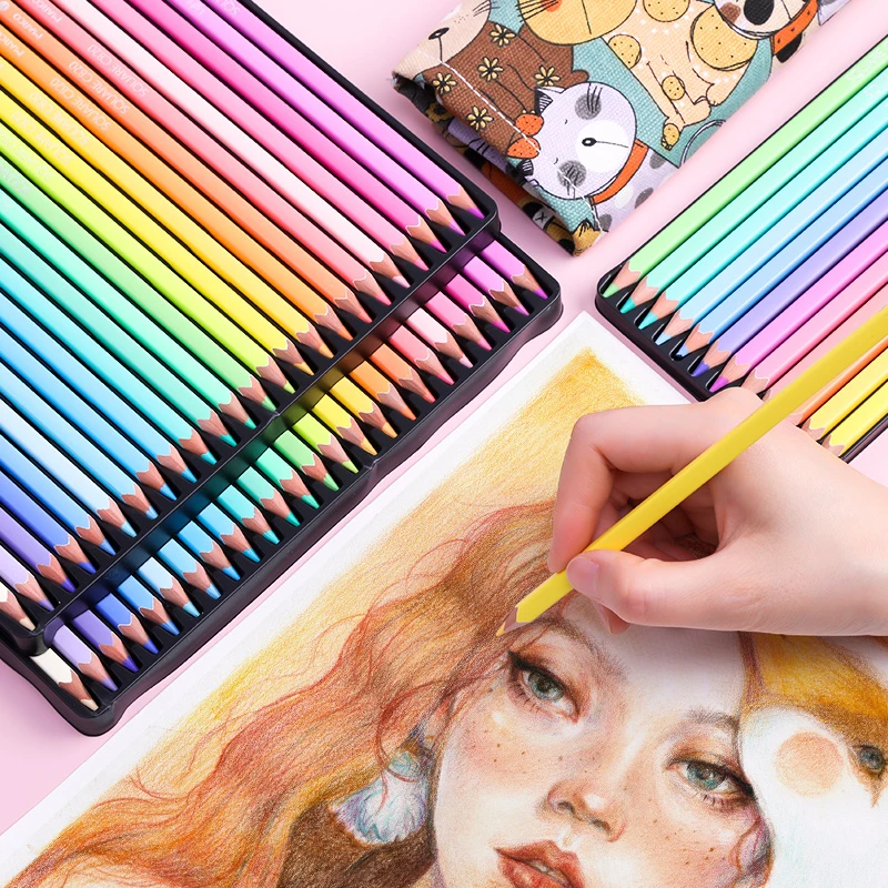 Marco 12/24 Colors Square Body Trendy Pastel Color Pencils Oil  New Color Pencil 